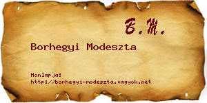 Borhegyi Modeszta névjegykártya